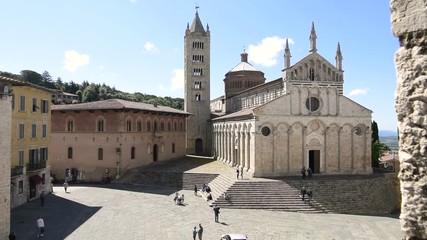 The 13th century Saint Cerbonius Cathedral, in medieval town of Massa Marittima,  in the province of Grosseto,Tuscany, Italy.