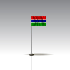 Flag Illustration of the country of THE GAMBIA. National THE GAMBIA flag isolated on gray background. THE GAMBIA Flag Flat Web Mobile Icon. Vector. EPS10
