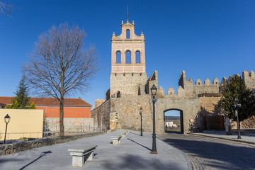Carmen city gate in the historic center of Avila, Spain