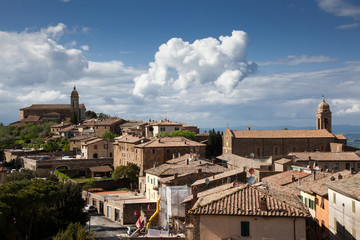 Fototapeta premium view on traditional medieval town of Montalcino, Tuscany, Italy