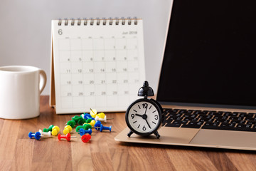 Time mangement with clock and calendar pins