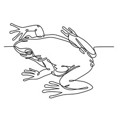 Frog one line drawing