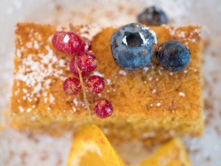 sweet cake carrots and almond healthy and home made organic ingredients