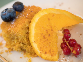 sweet cake carrots and almond healthy and home made organic ingredients