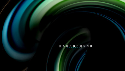 Fluid mixing colors, vector wave abstract background