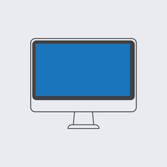Mockup of desktop computer display vector on white background
