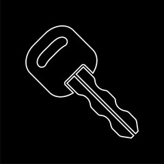 Key icon, Key icon in flat style on dark background