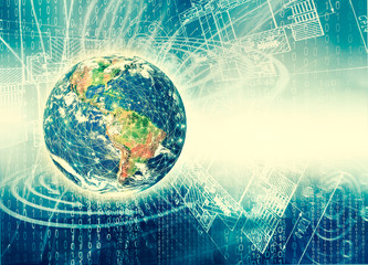 Fototapeta premium Earth from Space. Best Internet Concept of global business from concepts series. Elements of this image furnished by NASA. 3D illustration