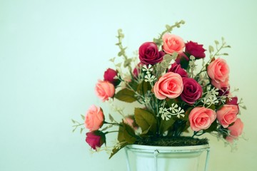 beautiful colorful plastic flower.