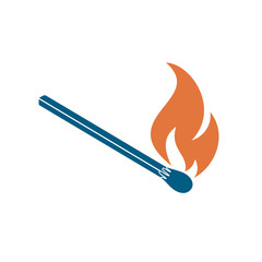 Match fire icon vector