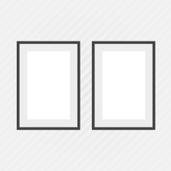 Black photo frames set.