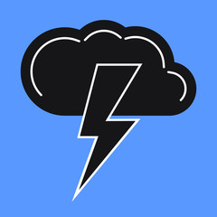 Cloud lightning icon