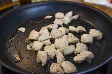 Making food in a kitchen 
