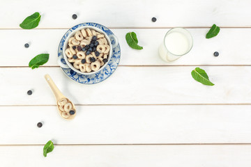 Delicious Healthy breakfast. Grain Cereal rings