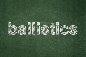 Obraz premium Science concept: text Ballistics on Green chalkboard background