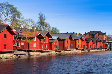 Landscape of Historical Finnish town Porvoo