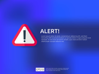 attention warning alert sign banner with exclamation mark symbol. concept for danger on Internet, technology, VPN Security protection. Background vector illustration.