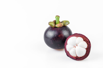 Mangosteens Queen of fruits,mangosteen  on white background