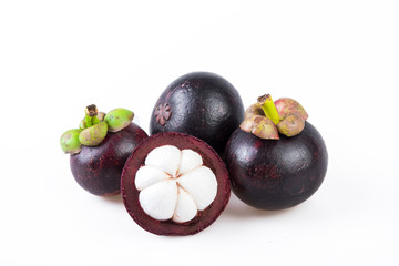Mangosteens Queen of fruits,mangosteen  on white background