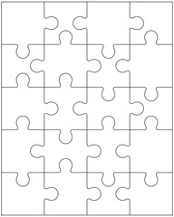 Fototapeta premium Illustration of separate parts of white puzzle