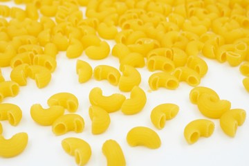 Macaroni on white background