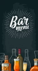 Fotobehang Vertical template for Bar menu alcohol drink. © MoreVector