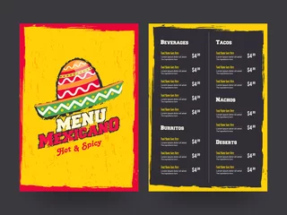 Fotobehang Mexican menu for restaurant and cafe. © Abdul Qaiyoom