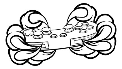 Monster Gamer Claws Holding Games Controller