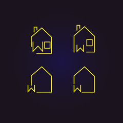 set minimalist logo inspiration, line art