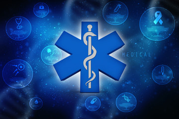 3d illustration medicine pharmacy sign snake
