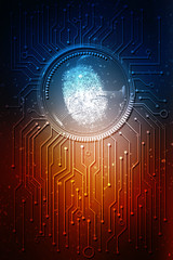 

Fingerprint Scanning Technology Concept 2d Illustration
