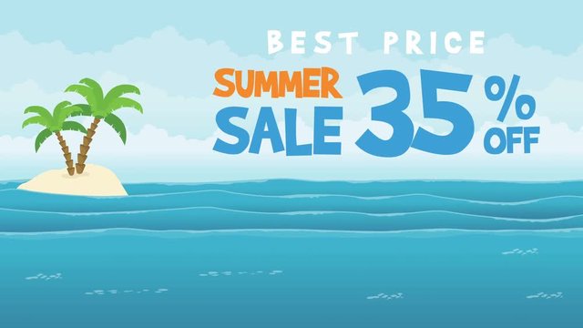 Summer sale ocean landscape animated