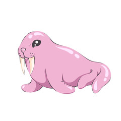 cute pink baby walrus
