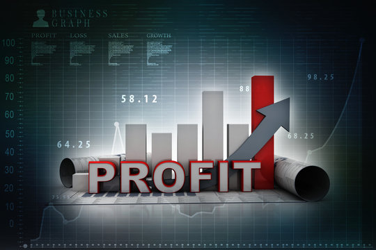 3d rendering Profit with target