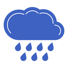 Rain Icon in flat style. Cloud rain symbol for your web site design, logo, app, UI. Modern forecast storm sign. Weather, internet concept. Vector illustration