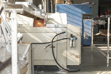 production of PVC windows and doors, details industrial equipment