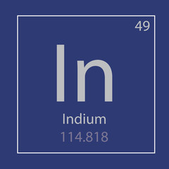 Indium In chemical element icon- vector illustration