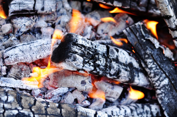 Coals in an extinct fire. Natural background
