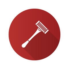 Razor flat design long shadow glyph icon