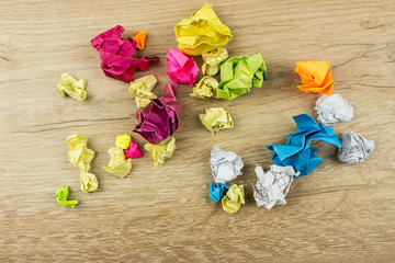 Obraz na płótnie Canvas Crumpled Color paper balls