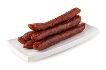 Chinese sausage for cook isolated on a white background