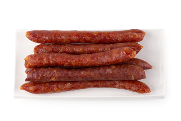 Chinese sausage for cook isolated on a white background