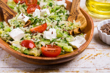 Salad with raw vegetables
