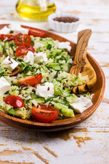 Salad with raw vegetables