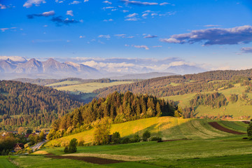 Beautiful views of the Pieniny Mountains. Poland.