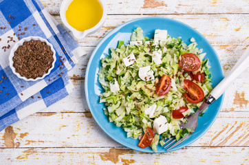 Salad with raw vegetables