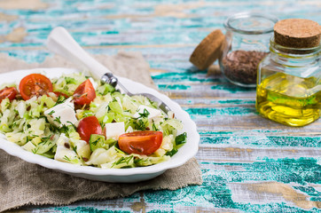 Salad with raw vegetables