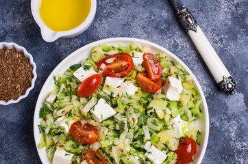 Salad with raw vegetables