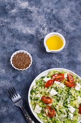 Salad with raw vegetables