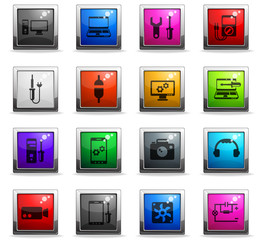 electronics repair icon set